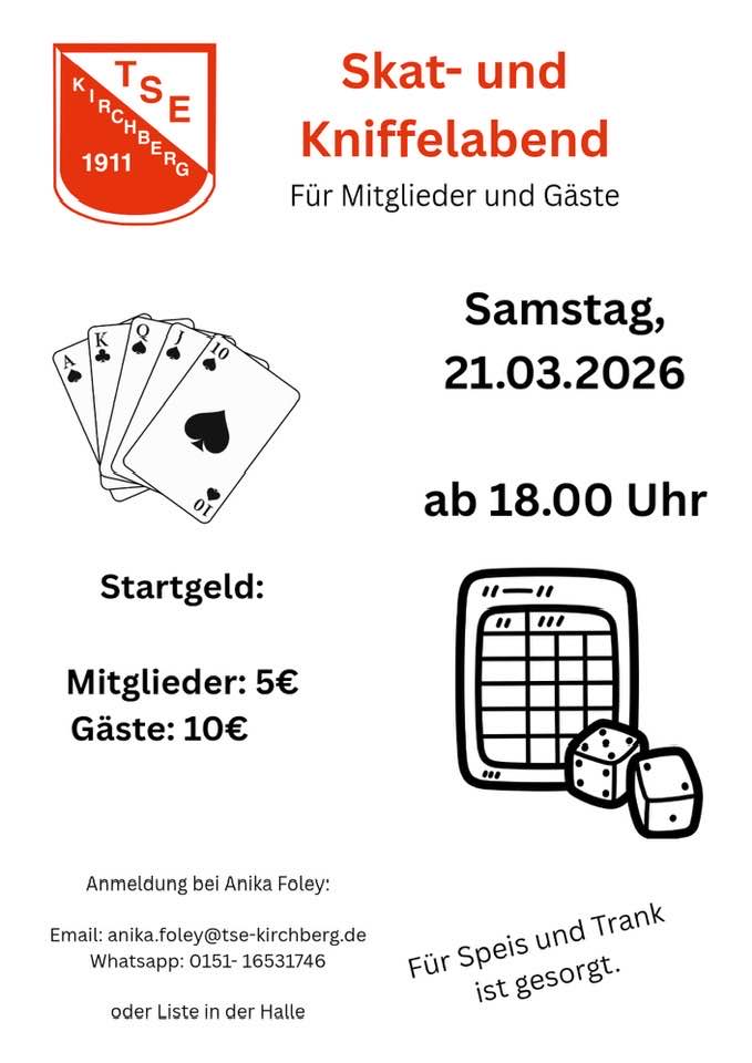 Skat- und Kniffelabend für Mitglieder und Freunde 
